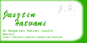 jusztin hatvani business card